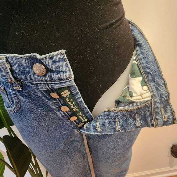 VINTAGE LUCKY BRAND 37 High Waist Button Fly Green Label Denim Jeans 10 RARE! - Picture 3 of 6